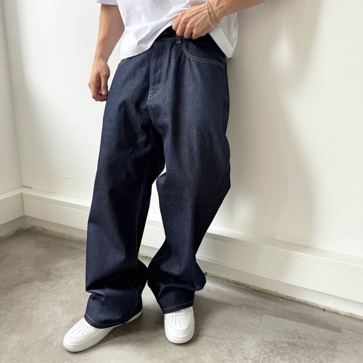 Star Denim Raw Blue am Model, Detail Vorderansicht