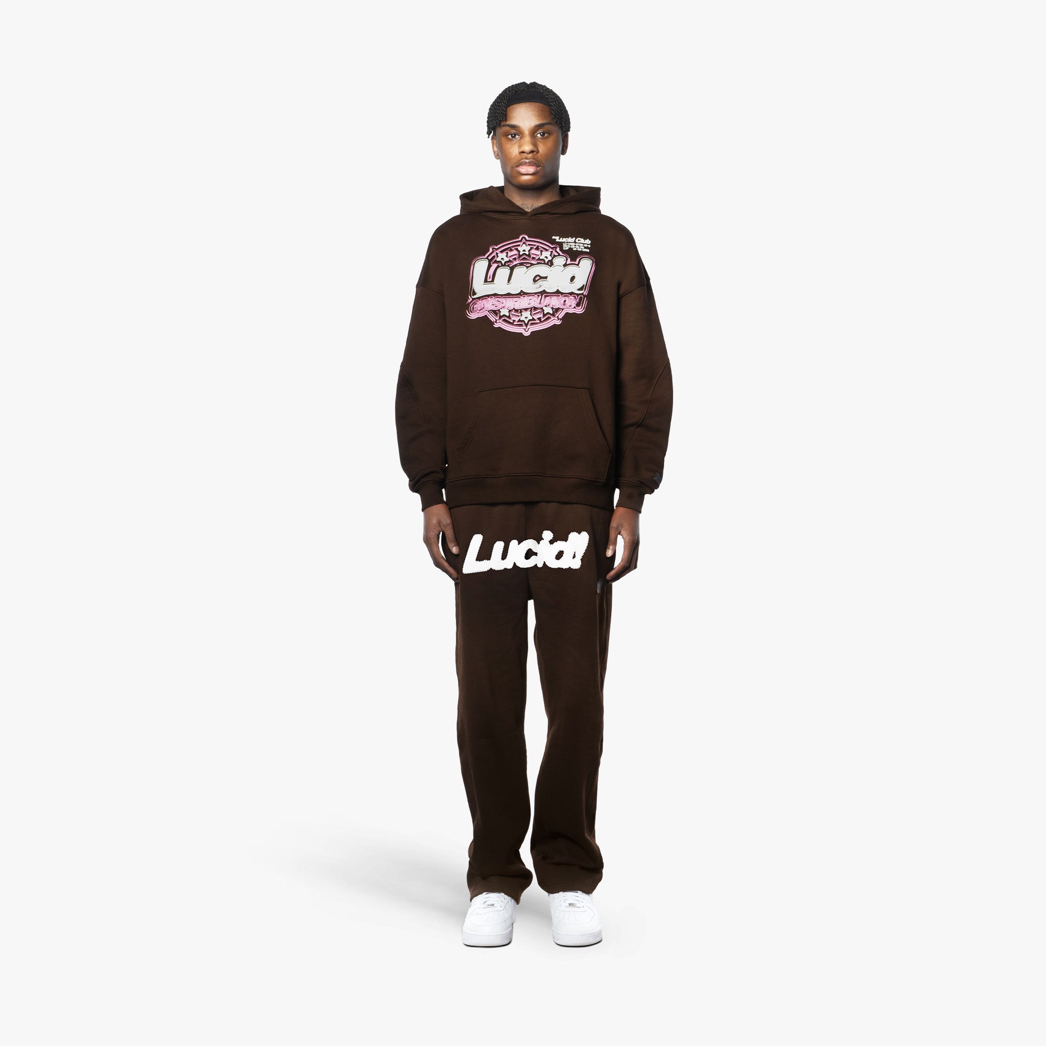 Lucid! Sweatpants Brown/White - Lucid Club