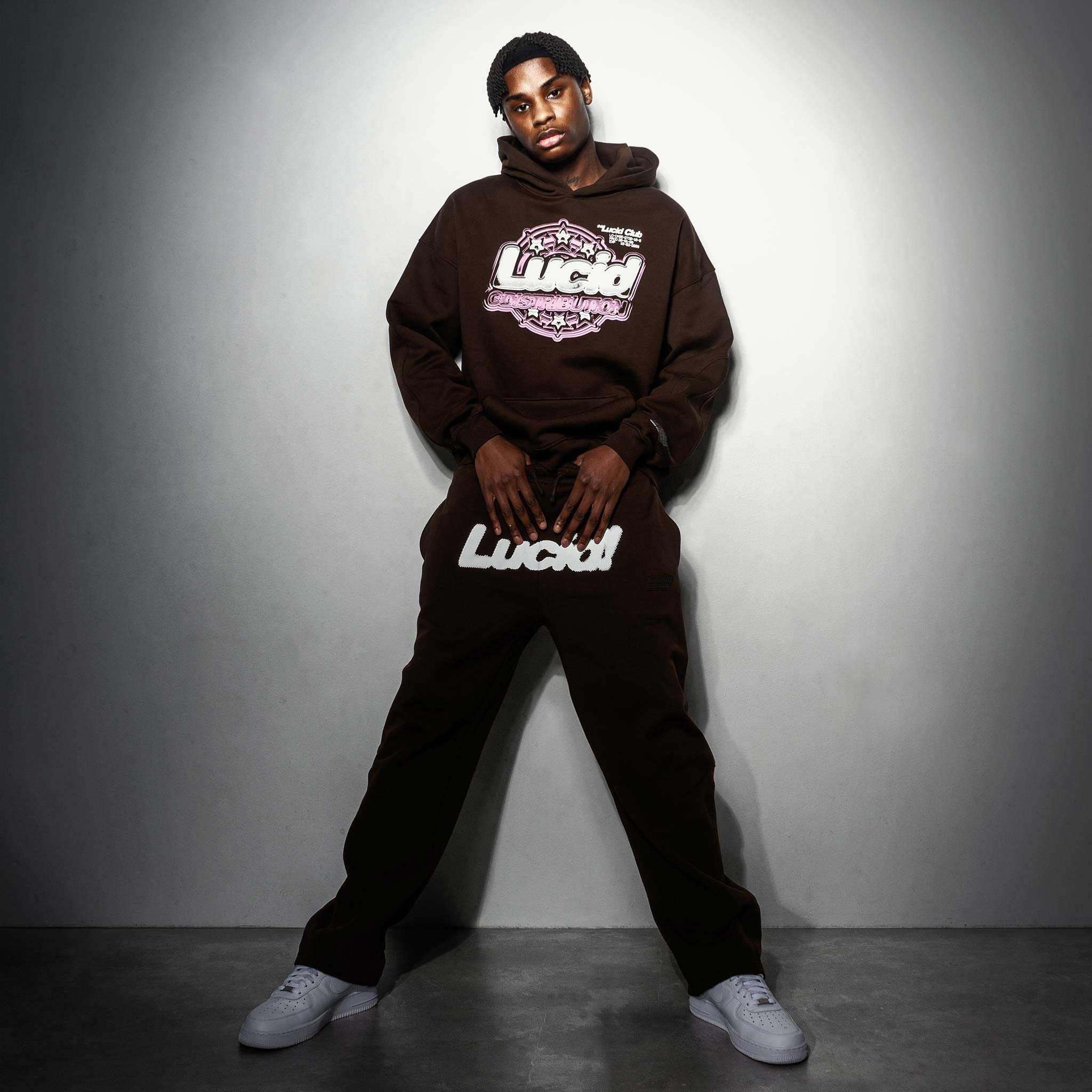 Lucid! Sweatpants Brown/White - Lucid Club