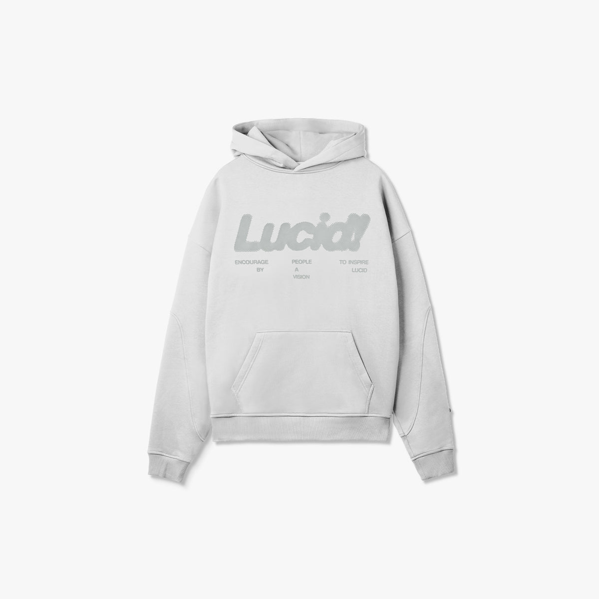 Lucid! Hoodie Grey/Grey in Grau, Vorderansicht liegend