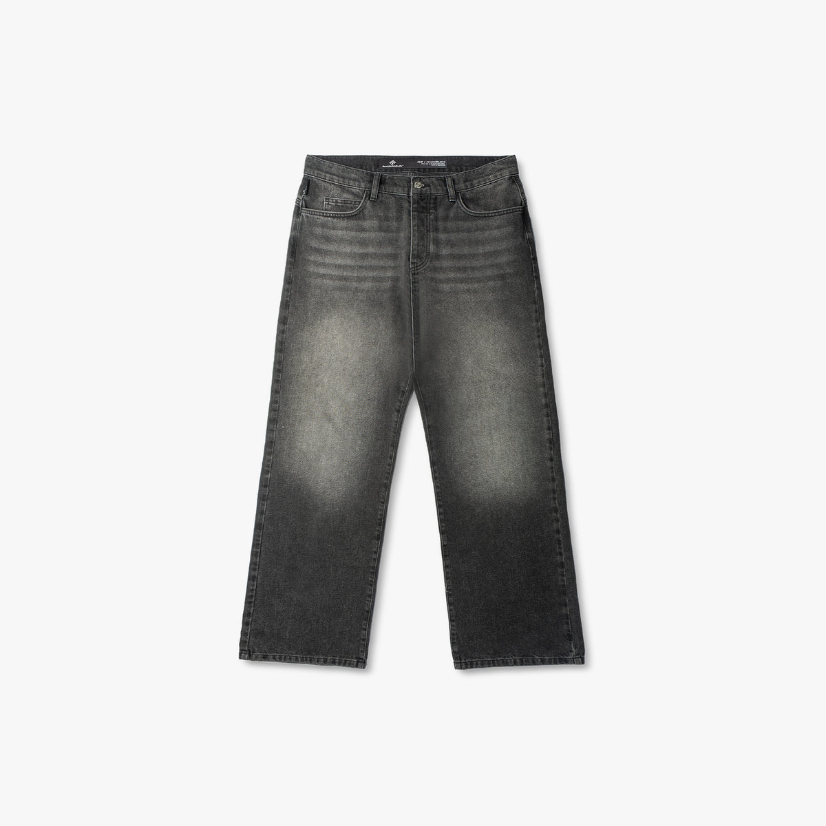 Star Denim Phantom Black, washed black jeans, front view flat lay