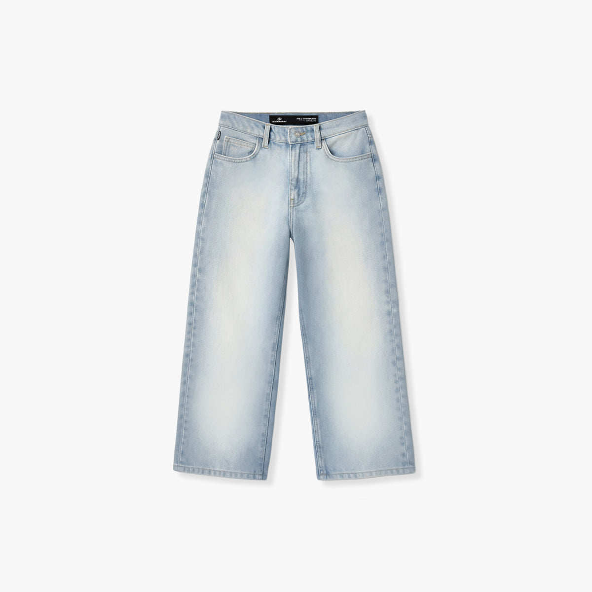 Star Denim Horizon Blue, light wash jeans, front view flat lay