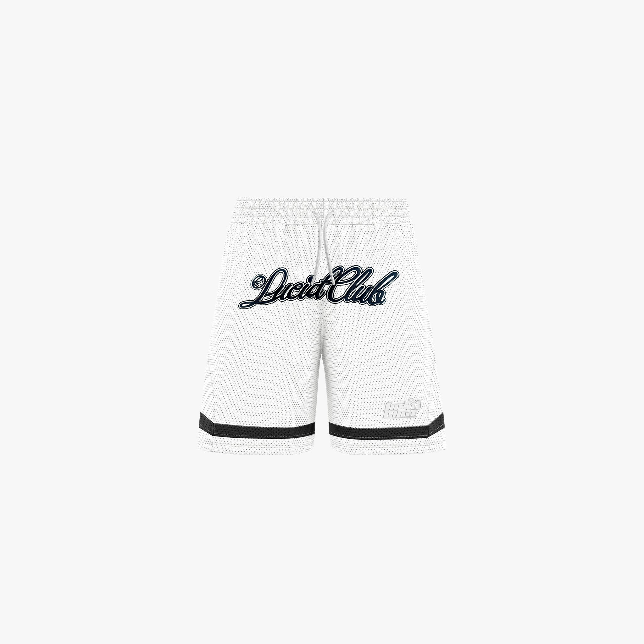 Script Logo Mesh Shorts "White" - Lucid Club