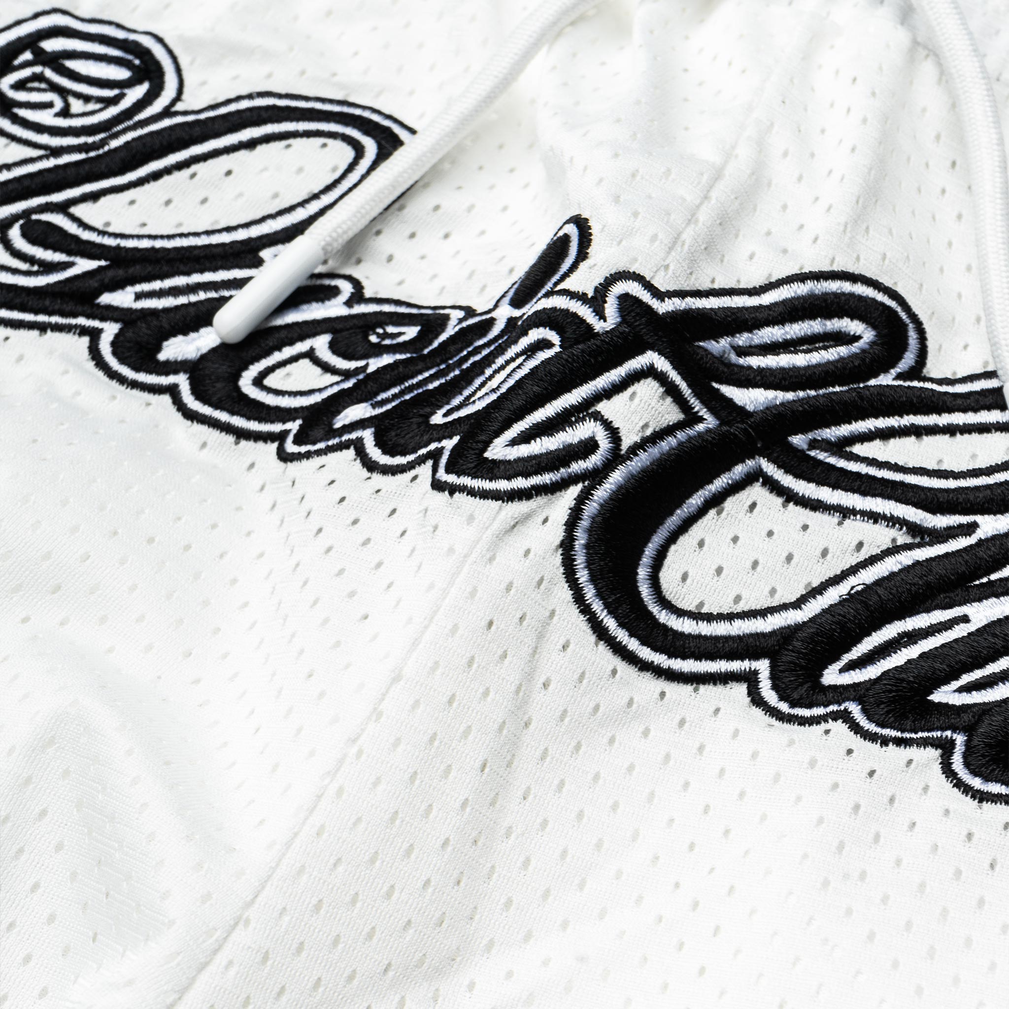 Script Logo Mesh Shorts "White" - Lucid Club