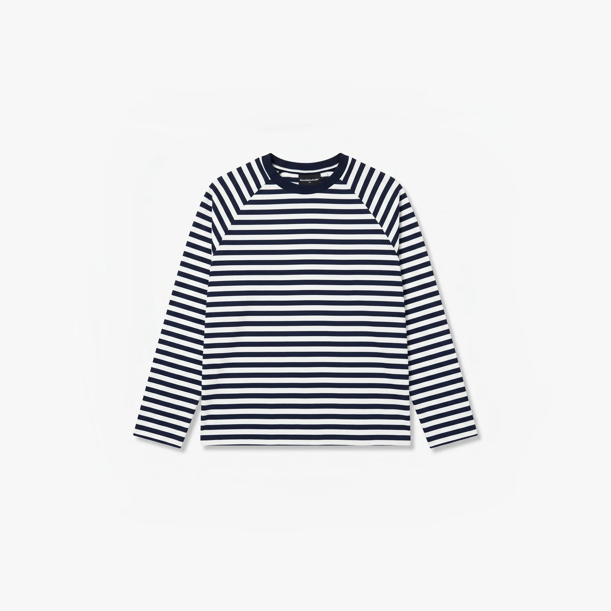 gmbh Longsleeve, navy and white stripes, front view flat lay