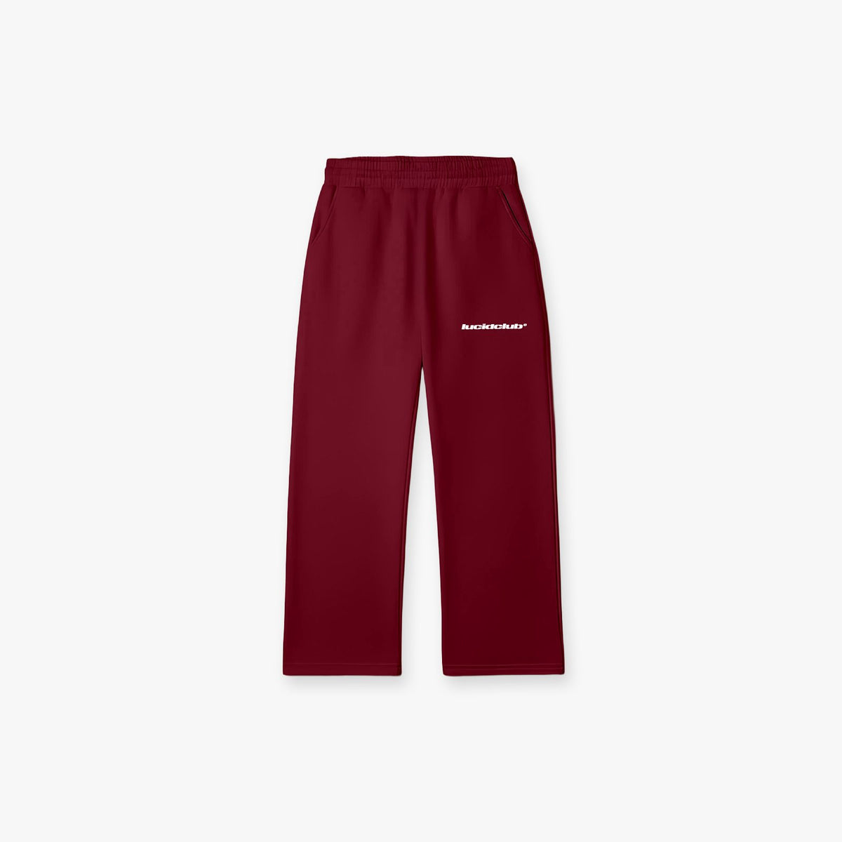 Cozy Sweatpants Wine Red en granate, vista frontal en plano
