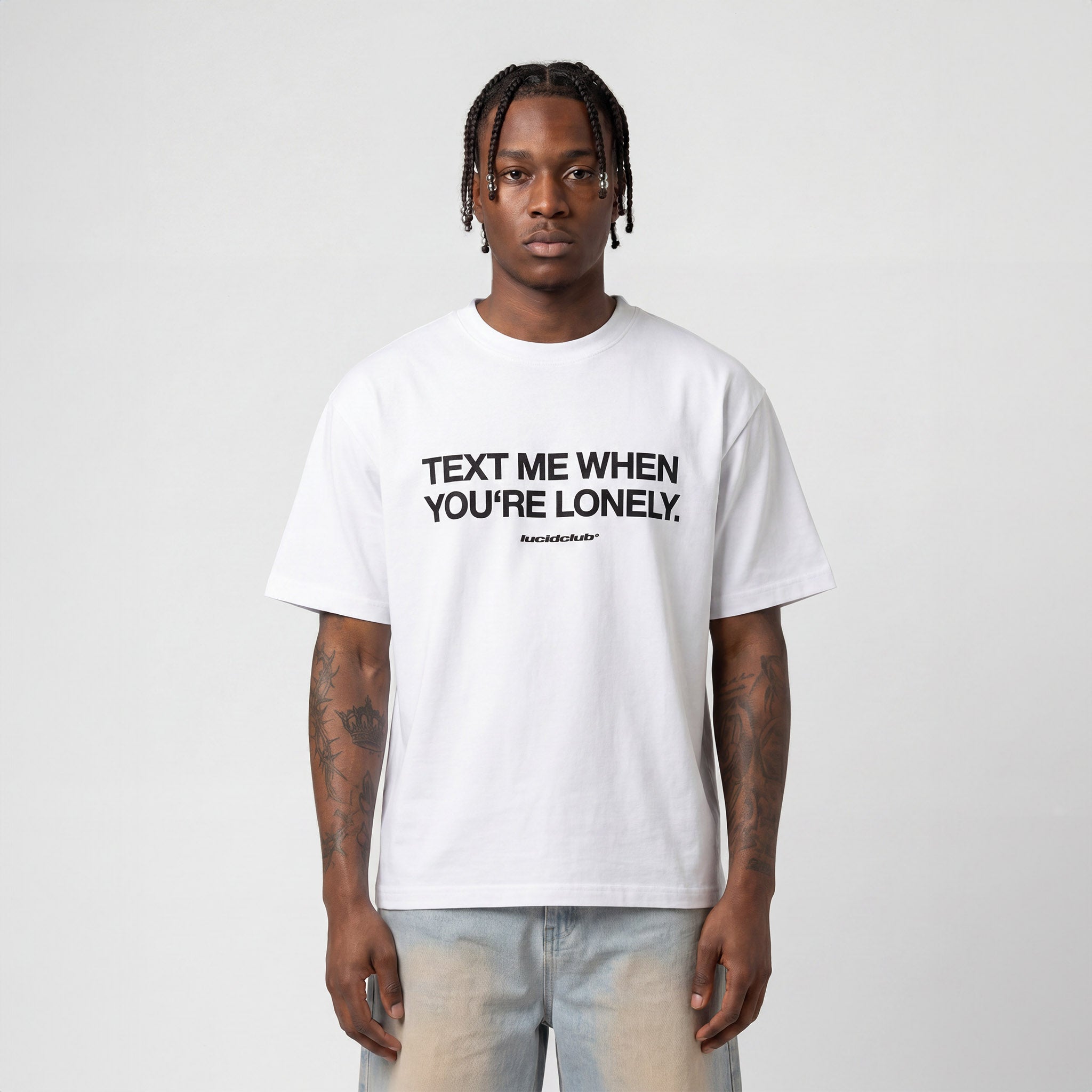 Text Me T-Shirt "White" - Lucid Club