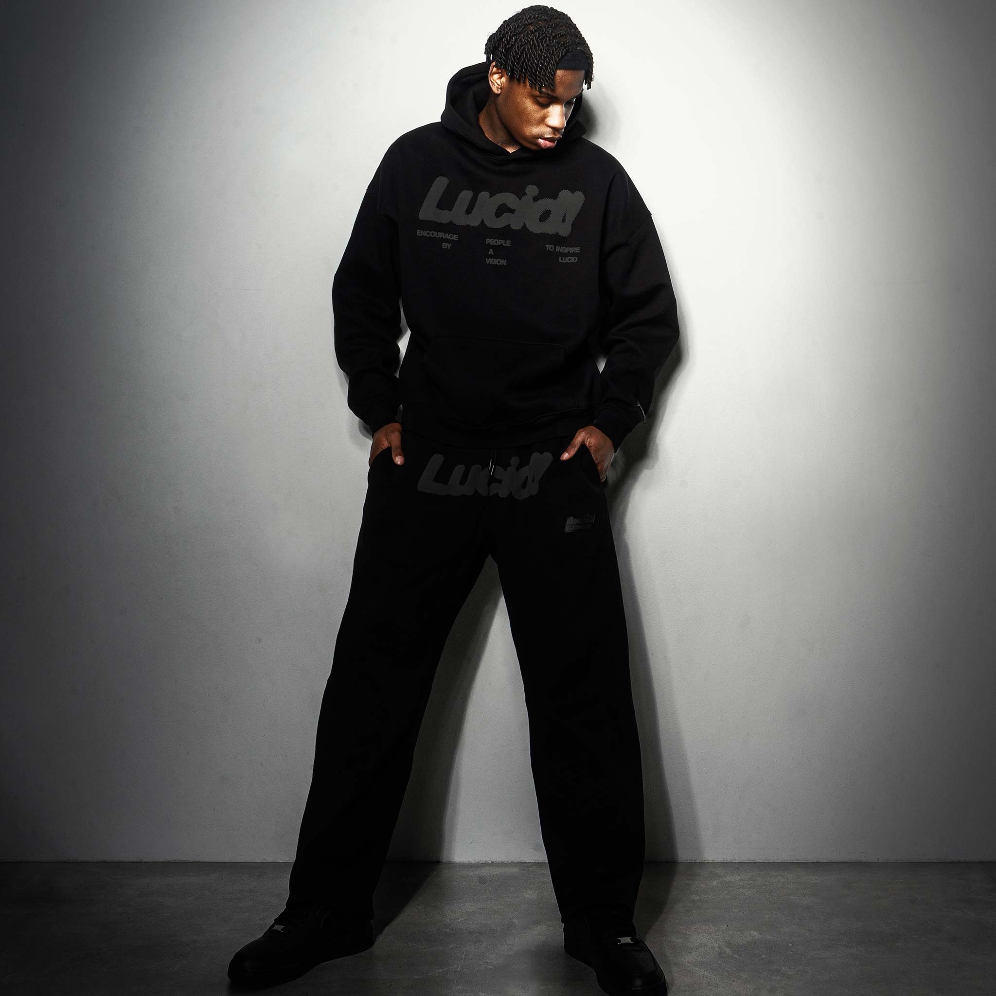 Black sweat suit on sale