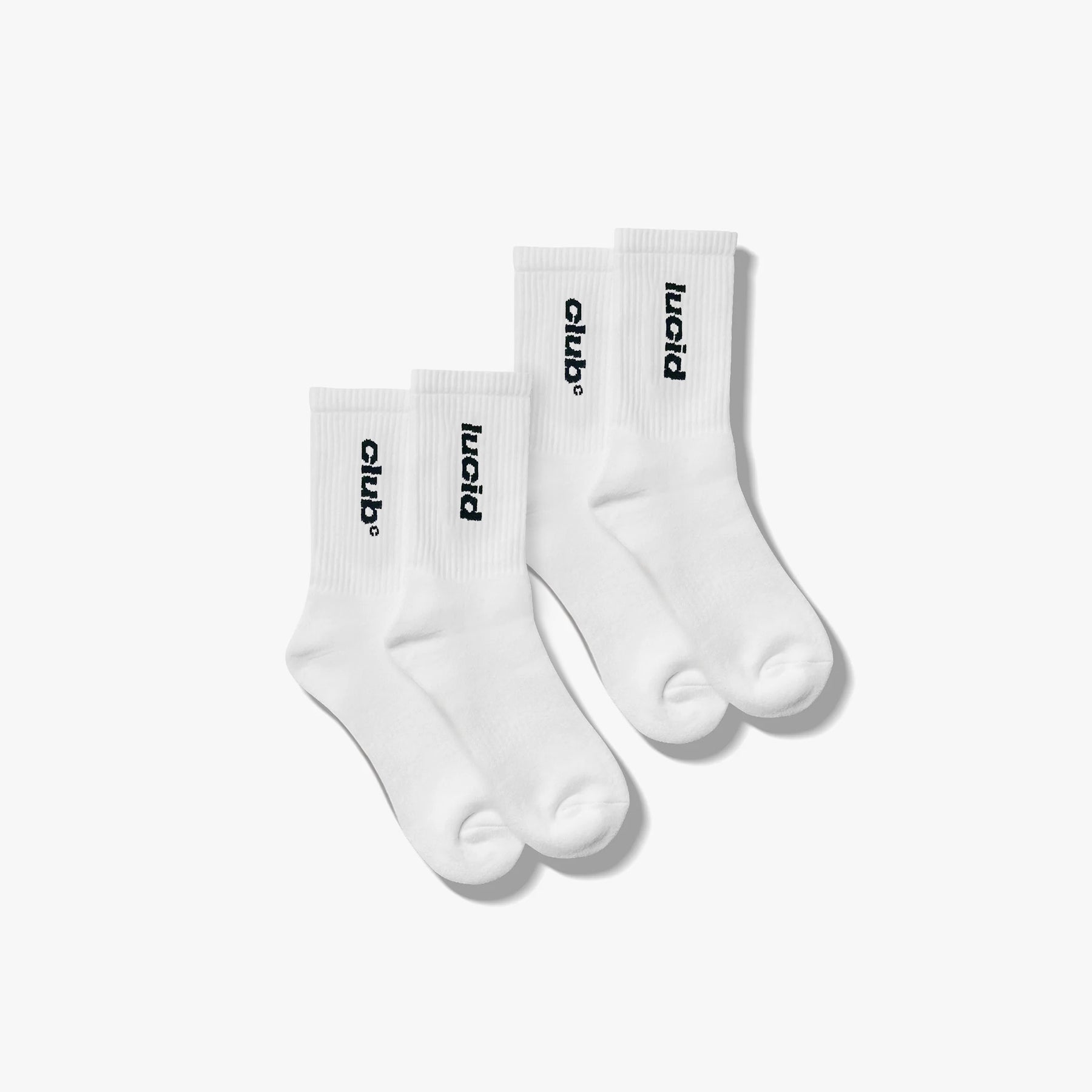 Team Logo Socks "White" (2 - Pack) - Lucid Club
