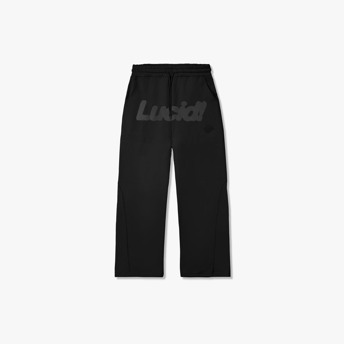 Lucid! Sweatpants Black/Black in Schwarz, Vorderansicht liegend