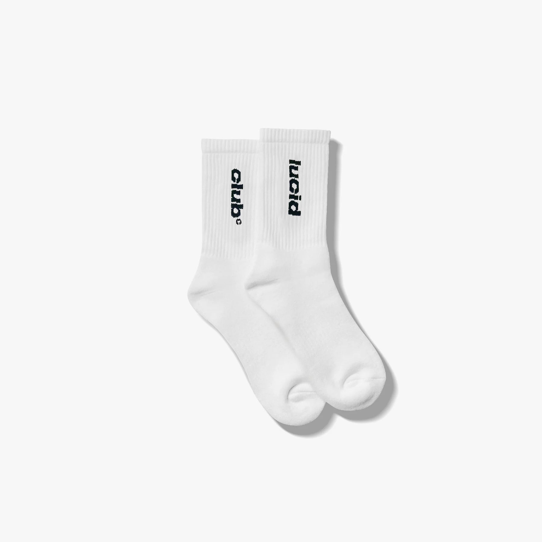 Team Logo Socks "White" (2 Pack) - Lucid Club