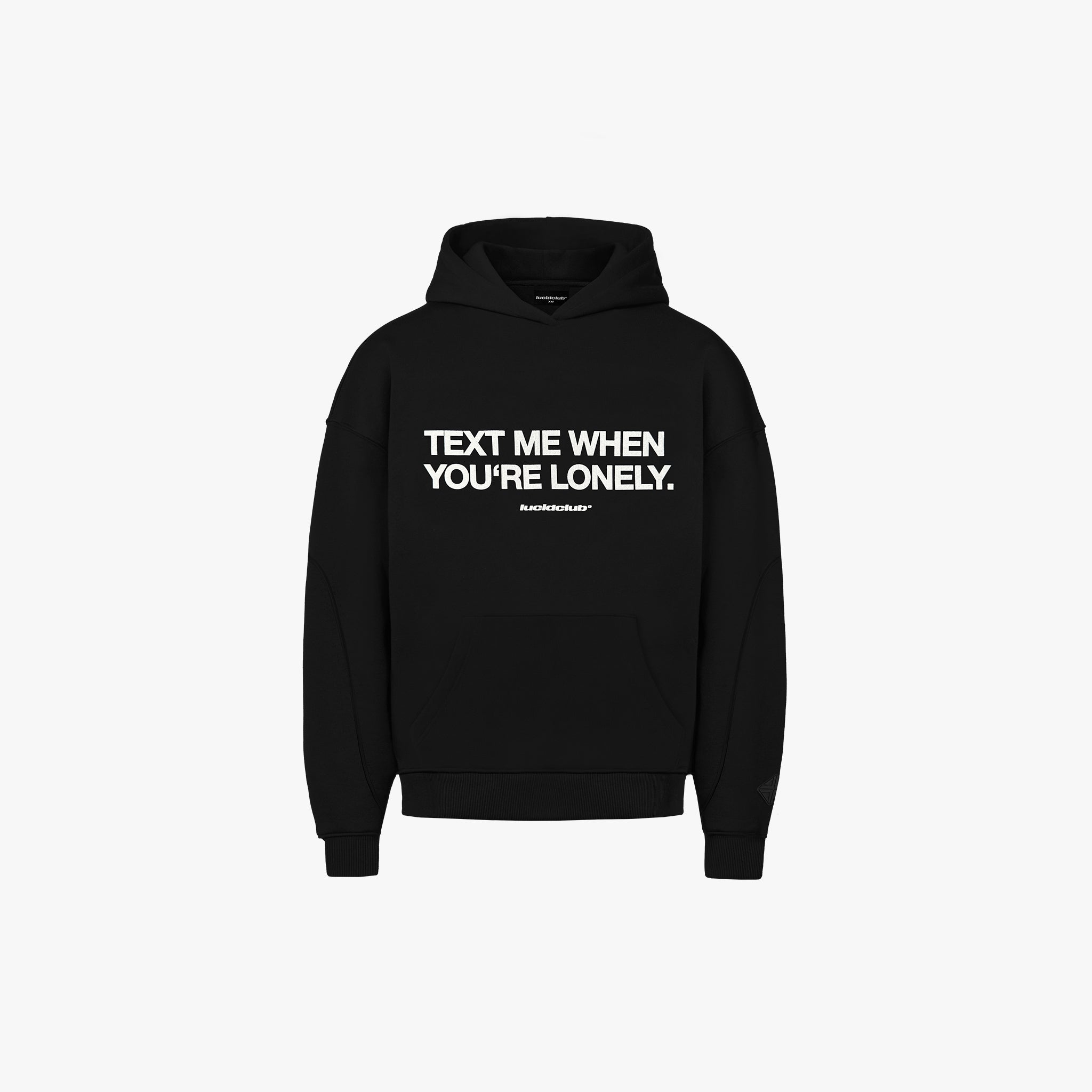 Text Me Hoodie "Signal Black" - Lucid Club