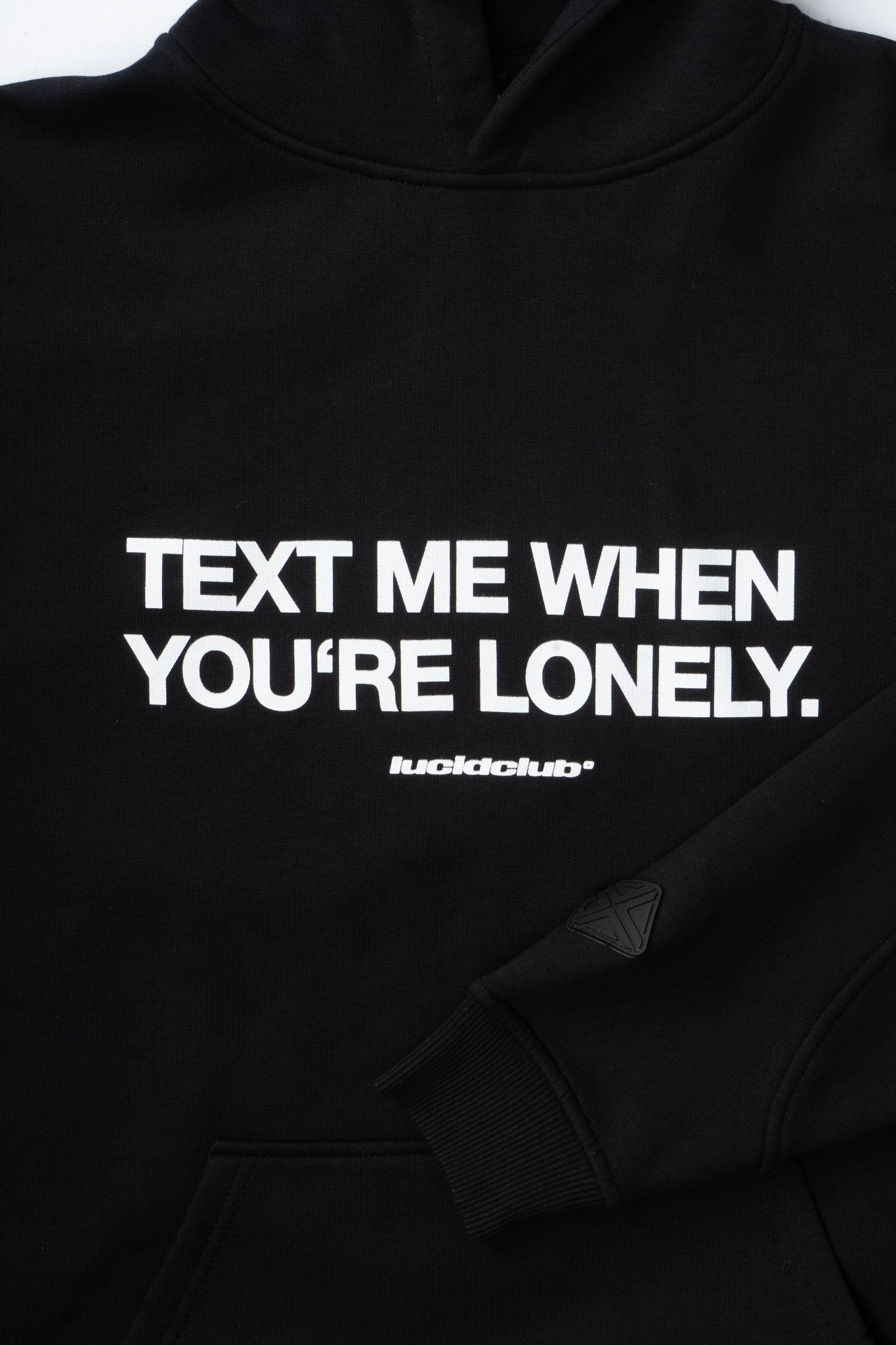 Text Me Hoodie "Signal Black" - Lucid Club