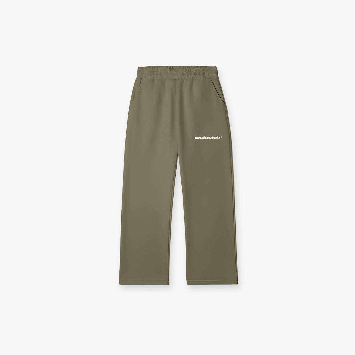 Cozy Sweatpants Olive Green in verde oliva, vista frontale in piano