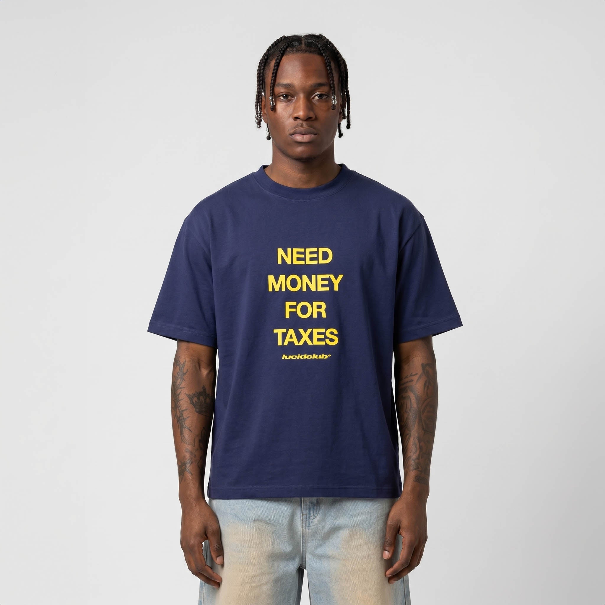 Need Money T-Shirt "Navy" - Lucid Club