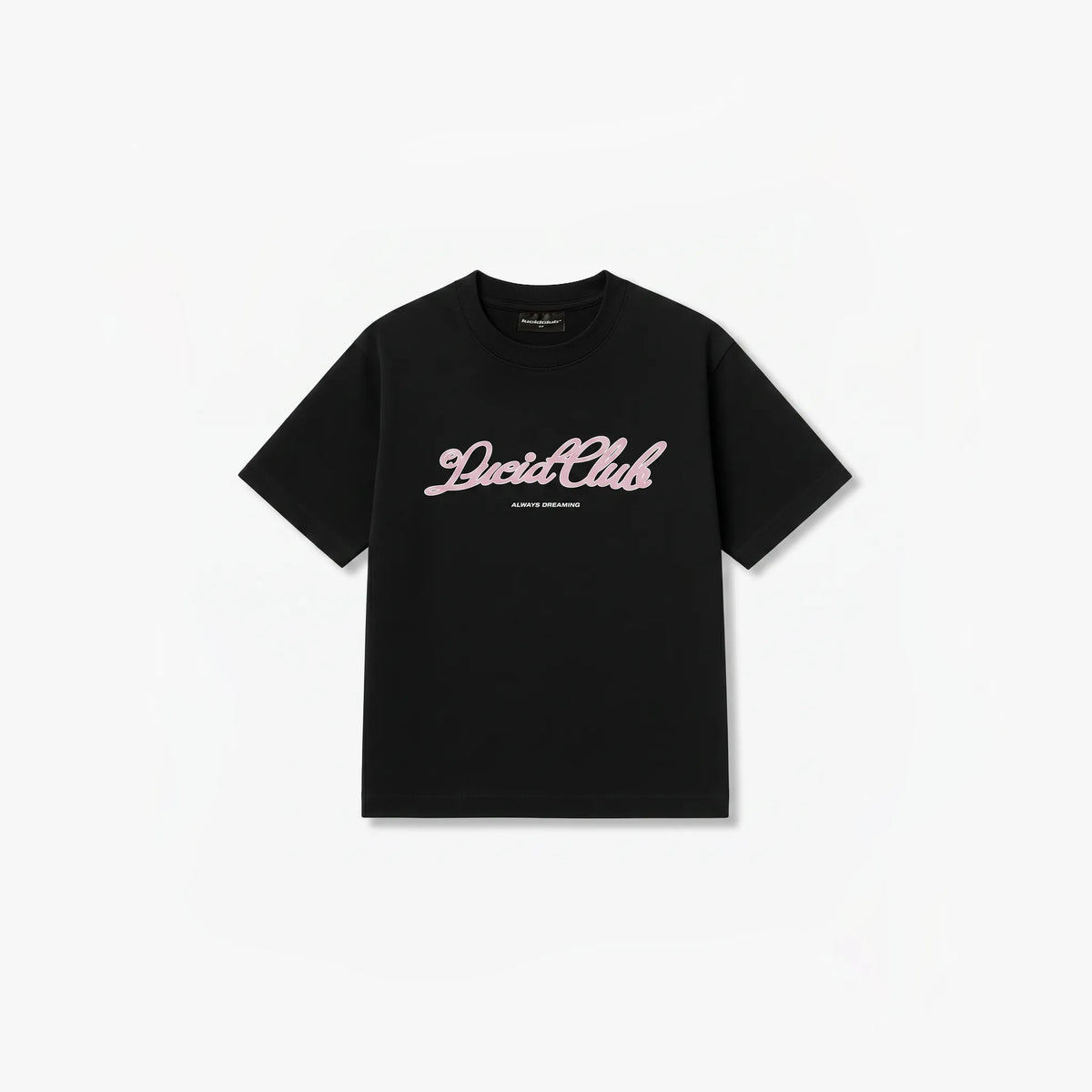 Script T-Shirt Black mit Script Logo, Vorderansicht liegend
