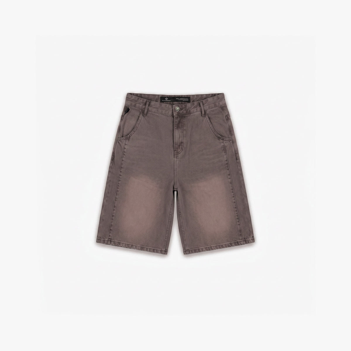 Star Denim Jorts Smoked Mocha, brown denim shorts, front view flat lay